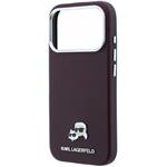 Karl Lagerfeld PU Grained Semi Wrap K&CH Heads Magsafe kryt pre iPhone 18 Pro Max, Burgundy