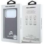 Karl Lagerfeld PU Grained Semi Wrap K&CH Heads Magsafe kryt pre iPhone 18 Pro Max, Burgundy