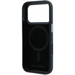 Karl Lagerfeld PU Grained Semi Wrap K&CH Heads Magsafe kryt pre iPhone 18 Pro Max, čierny
