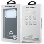 Karl Lagerfeld PU Grained Semi Wrap K&CH Heads Magsafe kryt pre iPhone 18 Pro Max, čierny