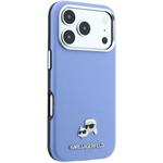 Karl Lagerfeld PU Grained Semi Wrap K&CH Heads Magsafe kryt pre iPhone 18 Pro Max, modrý