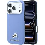 Karl Lagerfeld PU Grained Semi Wrap K&CH Heads Magsafe kryt pre iPhone 18 Pro Max, modrý