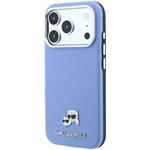 Karl Lagerfeld PU Grained Semi Wrap K&CH Heads Magsafe kryt pre iPhone 18 Pro, modrý