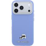 Karl Lagerfeld PU Grained Semi Wrap K&CH Heads Magsafe kryt pre iPhone 18 Pro, modrý