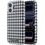 Karl Lagerfeld PU Houndstooth Resin Plate MagSafe kryt pre iPhone 17, čierny