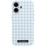 Karl Lagerfeld PU Houndstooth Resin Plate MagSafe kryt pre iPhone 17, modrý