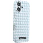 Karl Lagerfeld PU Houndstooth Resin Plate MagSafe kryt pre iPhone 17, modrý