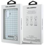 Karl Lagerfeld PU Houndstooth Resin Plate MagSafe kryt pre iPhone 17, modrý