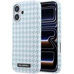 Karl Lagerfeld PU Houndstooth Resin Plate MagSafe kryt pre iPhone 17, modrý