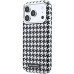 Karl Lagerfeld PU Houndstooth Resin Plate MagSafe kryt pre iPhone 17 Pro, čierny