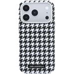 Karl Lagerfeld PU Houndstooth Resin Plate MagSafe kryt pre iPhone 17 Pro, čierny