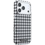 Karl Lagerfeld PU Houndstooth Resin Plate MagSafe kryt pre iPhone 17 Pro, čierny