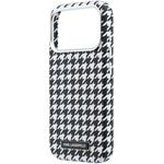 Karl Lagerfeld PU Houndstooth Resin Plate MagSafe kryt pre iPhone 17 Pro, čierny