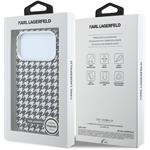 Karl Lagerfeld PU Houndstooth Resin Plate MagSafe kryt pre iPhone 17 Pro, čierny
