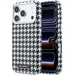 Karl Lagerfeld PU Houndstooth Resin Plate MagSafe kryt pre iPhone 17 Pro, čierny