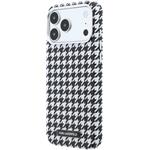 Karl Lagerfeld PU Houndstooth Resin Plate MagSafe kryt pre iPhone 17 Pro Max, čierny