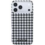 Karl Lagerfeld PU Houndstooth Resin Plate MagSafe kryt pre iPhone 17 Pro Max, čierny
