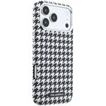 Karl Lagerfeld PU Houndstooth Resin Plate MagSafe kryt pre iPhone 17 Pro Max, čierny