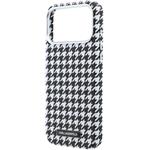 Karl Lagerfeld PU Houndstooth Resin Plate MagSafe kryt pre iPhone 17 Pro Max, čierny