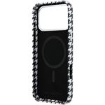 Karl Lagerfeld PU Houndstooth Resin Plate MagSafe kryt pre iPhone 17 Pro Max, čierny