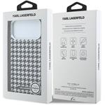 Karl Lagerfeld PU Houndstooth Resin Plate MagSafe kryt pre iPhone 17 Pro Max, čierny