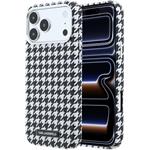 Karl Lagerfeld PU Houndstooth Resin Plate MagSafe kryt pre iPhone 17 Pro Max, čierny