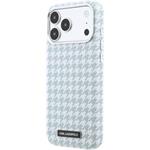 Karl Lagerfeld PU Houndstooth Resin Plate MagSafe kryt pre iPhone 17 Pro Max, modrý