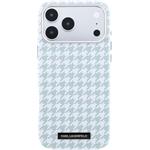 Karl Lagerfeld PU Houndstooth Resin Plate MagSafe kryt pre iPhone 17 Pro Max, modrý