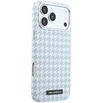 Karl Lagerfeld PU Houndstooth Resin Plate MagSafe kryt pre iPhone 17 Pro Max, modrý