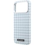 Karl Lagerfeld PU Houndstooth Resin Plate MagSafe kryt pre iPhone 17 Pro Max, modrý
