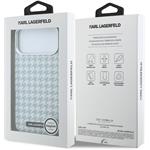 Karl Lagerfeld PU Houndstooth Resin Plate MagSafe kryt pre iPhone 17 Pro Max, modrý