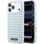 Karl Lagerfeld PU Houndstooth Resin Plate MagSafe kryt pre iPhone 17 Pro Max, modrý
