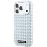 Karl Lagerfeld PU Houndstooth Resin Plate MagSafe kryt pre iPhone 17 Pro, modrý