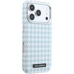 Karl Lagerfeld PU Houndstooth Resin Plate MagSafe kryt pre iPhone 17 Pro, modrý