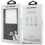 Karl Lagerfeld PU Karl and Choupette Heads Magnetic kryt pre Samsung Galaxy Z Flip 7, čierny