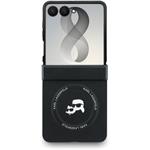 Karl Lagerfeld PU Karl and Choupette Heads Magnetic kryt pre Samsung Galaxy Z Flip 8, čierny