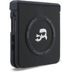 Karl Lagerfeld PU Karl and Choupette Heads Magnetic kryt pre Samsung Galaxy Z Flip 8, čierny