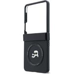 Karl Lagerfeld PU Karl and Choupette Heads Magnetic kryt pre Samsung Galaxy Z Flip 8, čierny