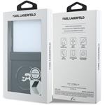 Karl Lagerfeld PU Karl and Choupette Heads Magnetic kryt pre Samsung Galaxy Z Flip 8, čierny