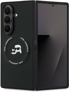Karl Lagerfeld PU Karl and Choupette Heads Magnetic kryt pre Samsung Galaxy Z Fold 7, čierny