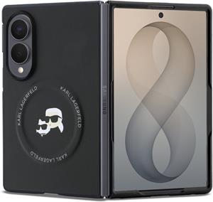 Karl Lagerfeld PU Karl and Choupette Heads Magnetic kryt pre Samsung Galaxy Z Fold 8, čierny