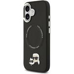 Karl Lagerfeld PU Karl and Choupette Heads Pins MagSafe kryt pre iPhone 17, čierny