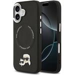 Karl Lagerfeld PU Karl and Choupette Heads Pins MagSafe kryt pre iPhone 17, čierny