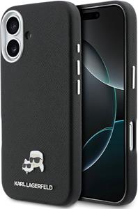 Karl Lagerfeld PU Karl and Choupette Heads Pins MagSafe kryt pre iPhone 17, čierny