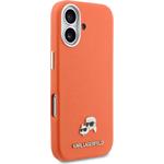 Karl Lagerfeld PU Karl and Choupette Heads Pins MagSafe kryt pre iPhone 17, oranžový
