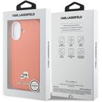 Karl Lagerfeld PU Karl and Choupette Heads Pins MagSafe kryt pre iPhone 17, oranžový