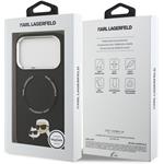 Karl Lagerfeld PU Karl and Choupette Heads Pins MagSafe kryt pre iPhone 17 Pro, čierny