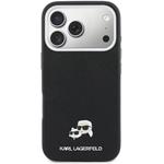 Karl Lagerfeld PU Karl and Choupette Heads Pins MagSafe kryt pre iPhone 17 Pro Max, čierny