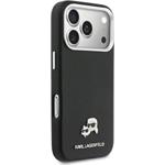 Karl Lagerfeld PU Karl and Choupette Heads Pins MagSafe kryt pre iPhone 17 Pro Max, čierny