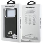 Karl Lagerfeld PU Karl and Choupette Heads Pins MagSafe kryt pre iPhone 17 Pro Max, čierny